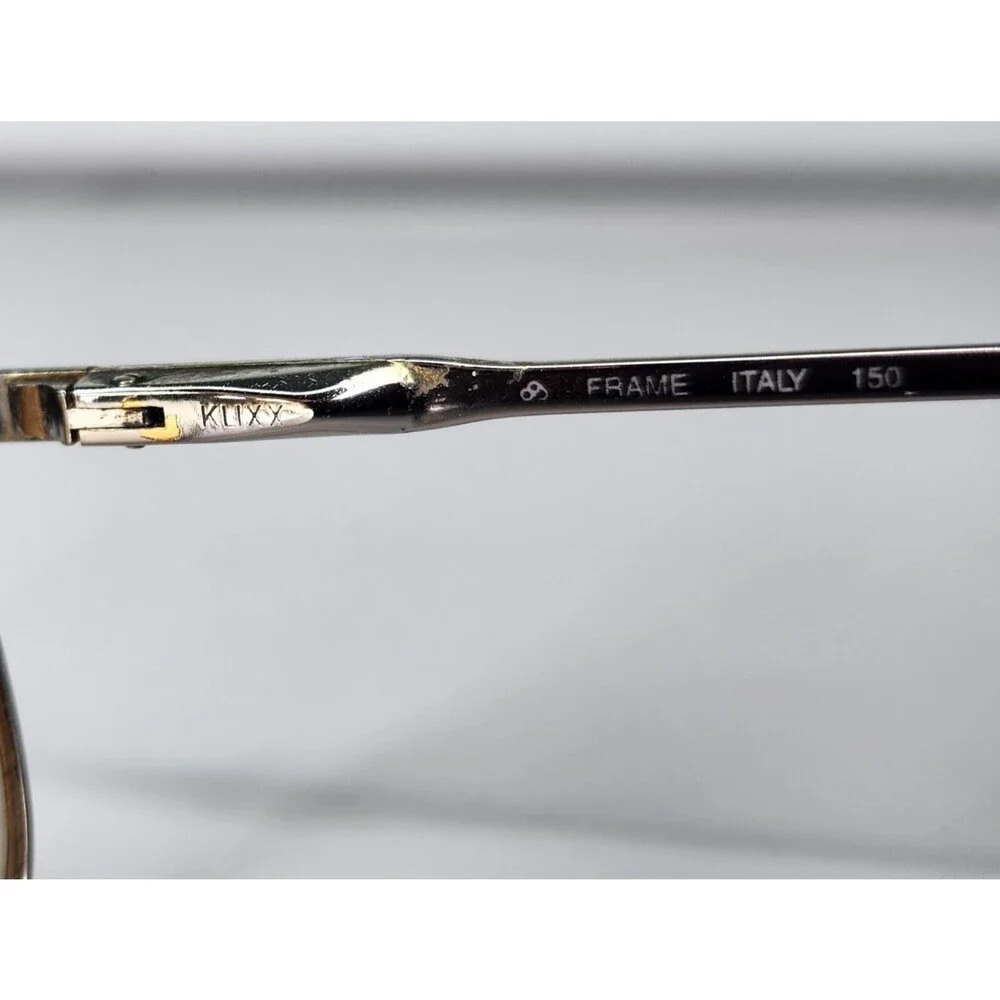 Vintage Luxottica Kuxx Aviator Eye Glasses Silver Sturdy Frame 62018 Italy 150